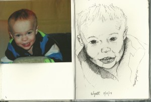 Day 1 of Portrait drawings.  Wyatt, from photo