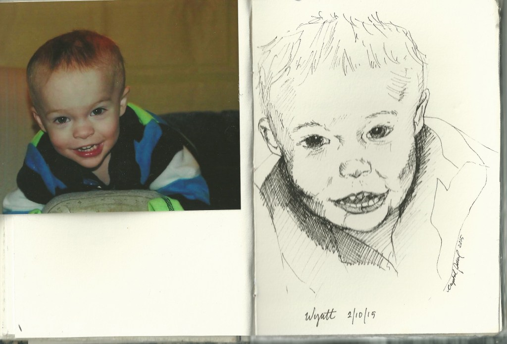 Day 1: Portrait drawing of&nbsp;Wyatt