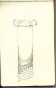 drawing of a carriage bolt